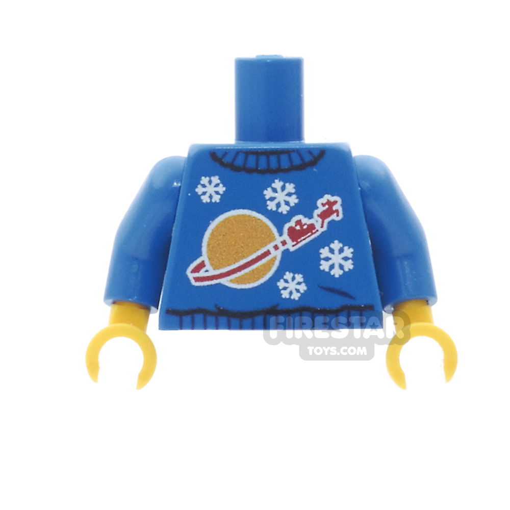 Lego 1 Cuerpo Torso Para Minifigura Suéter Azul Oscuro Patrón Navidad Christmas Jumper